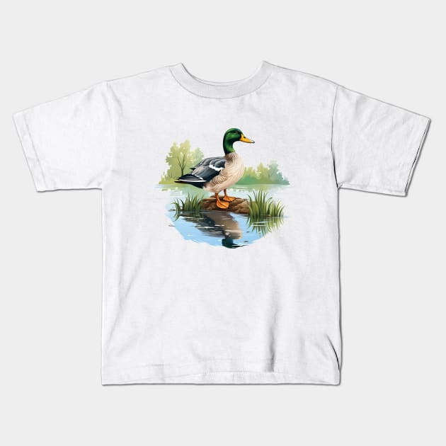 Mallard Kids T-Shirt by zooleisurelife